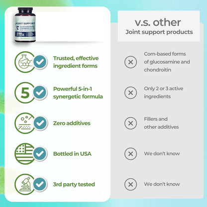Why Not Natural Glucosamine Chondroitin, MSM, Joint Support Supplements - Knee Pain Joints Health Suppplement
