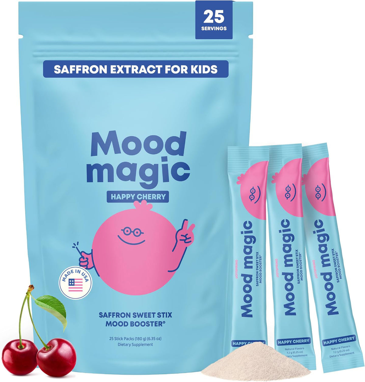 JoySpring Mood Magic Kids Saffron Sticks, Fruit Punch, 25 Ct, 4+