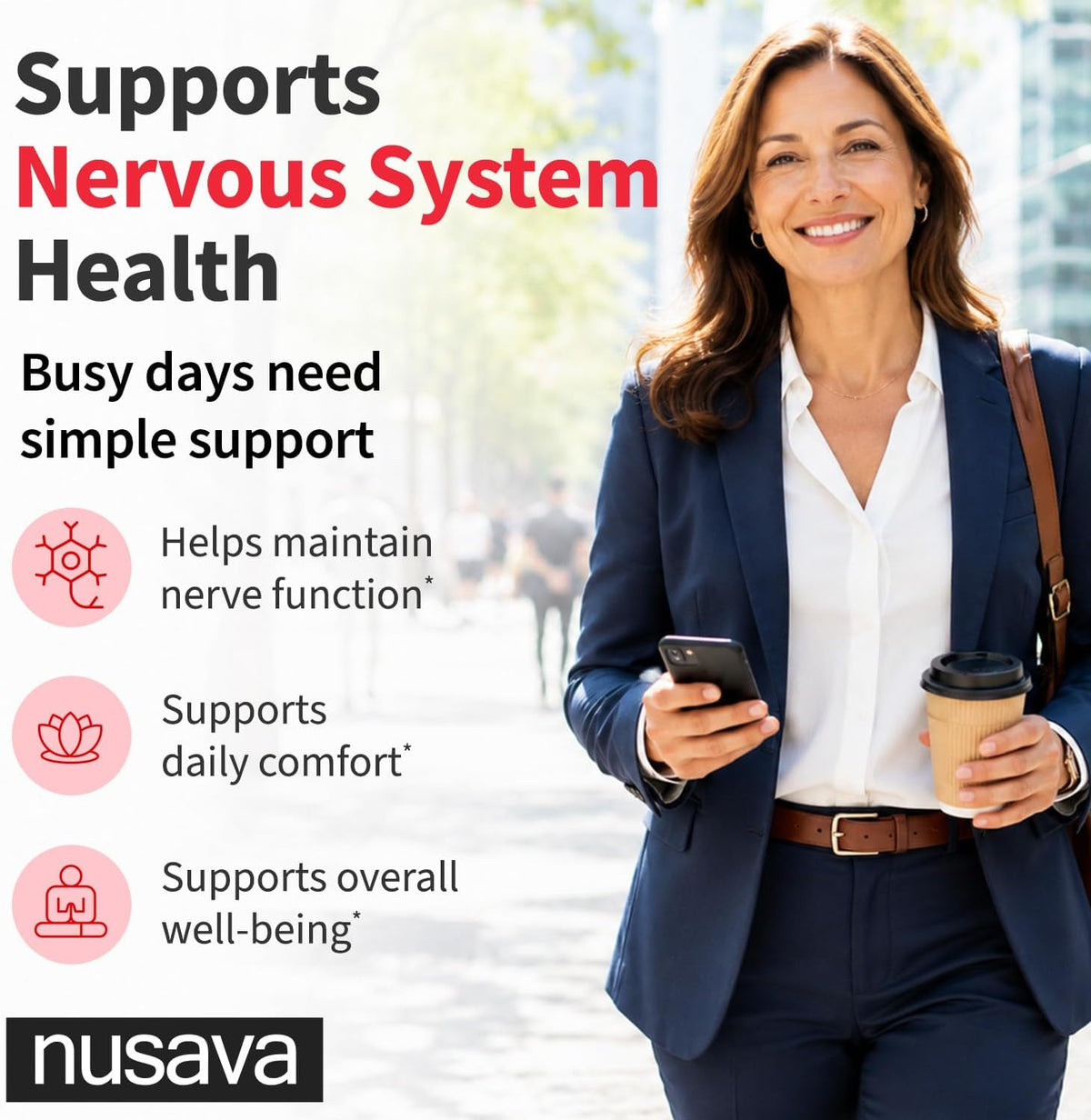 Nervous system support graphic with the B12 bottle