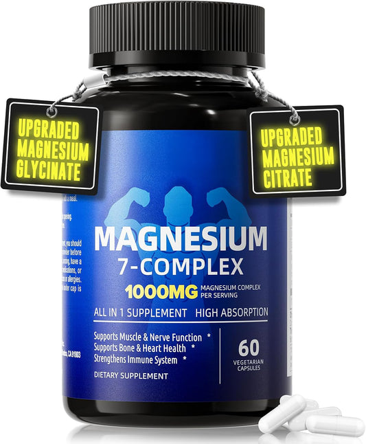 Magnesium 7 Complex Supplement, 7 Forms of Magnesium for Sleep & Muscle