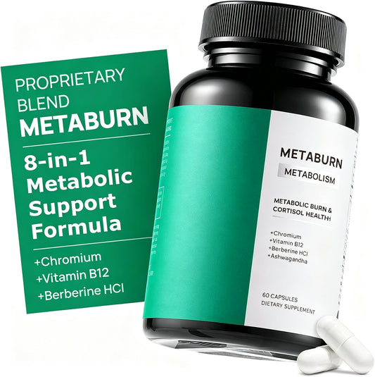 Selerb Metaburn Weight Loss Pills for Women & Men - Appetite Suppressant & Fat Burner, Metabolism Support Weight Loss Supplement with Berberine, Chromium, Green Tea & B12-60 Capsules