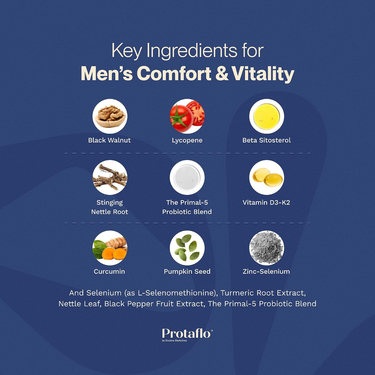 Key ingredients for men's comfort and vitality