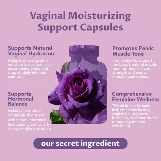 Vaginal Moisturizer, Kacip Fatimah, Manjakani & Slippery Elm, 60 Capsules