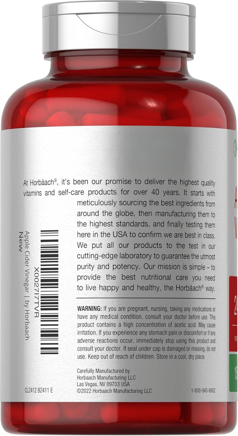 Horbäach Apple Cider Vinegar Capsules | 2400mg | 150 Count