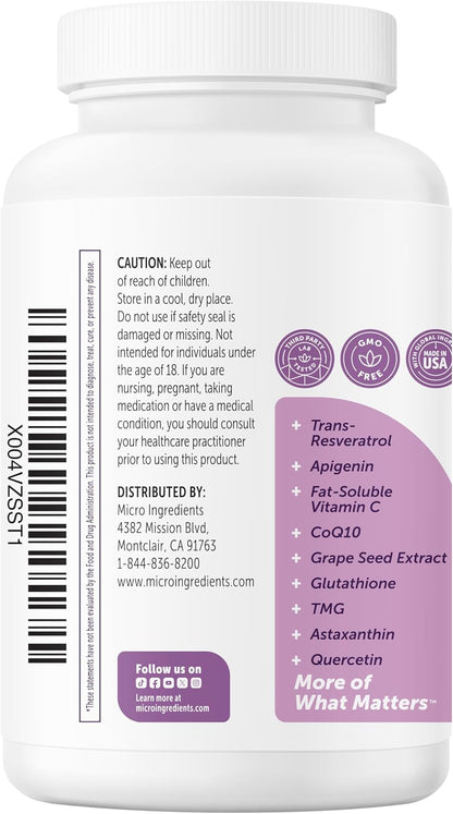 Micro Ingredients NMN Complex 1000mg Per Serving, 120 Veggie Capsules