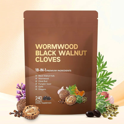 18-in-1 Black Walnut Wormwood Cleanse for Humans Softgels, 80 Day Supply