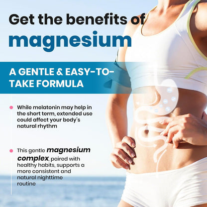 Magnesium complex capsule with a meal scene