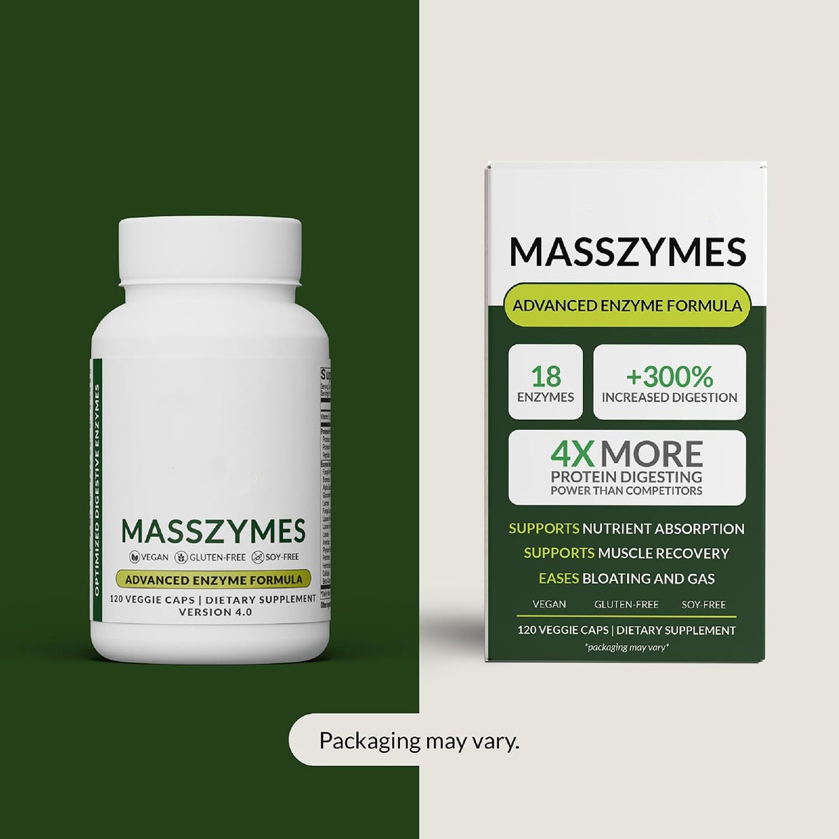 Updated packaging of the digestive enzymes bottle
