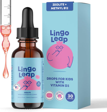 JoySpring LingoLeap Kids Zeolite Drops with B12 and D3, Berry, 30 Ct