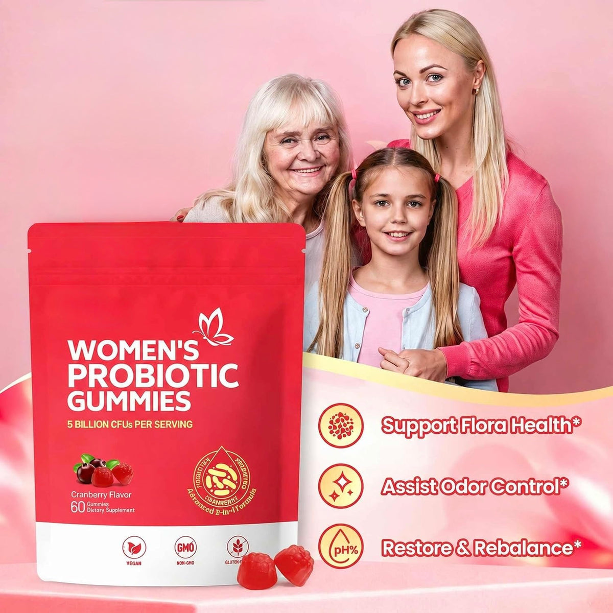 Women Probiotic Gummies, Vaginal Probiotics for Women
