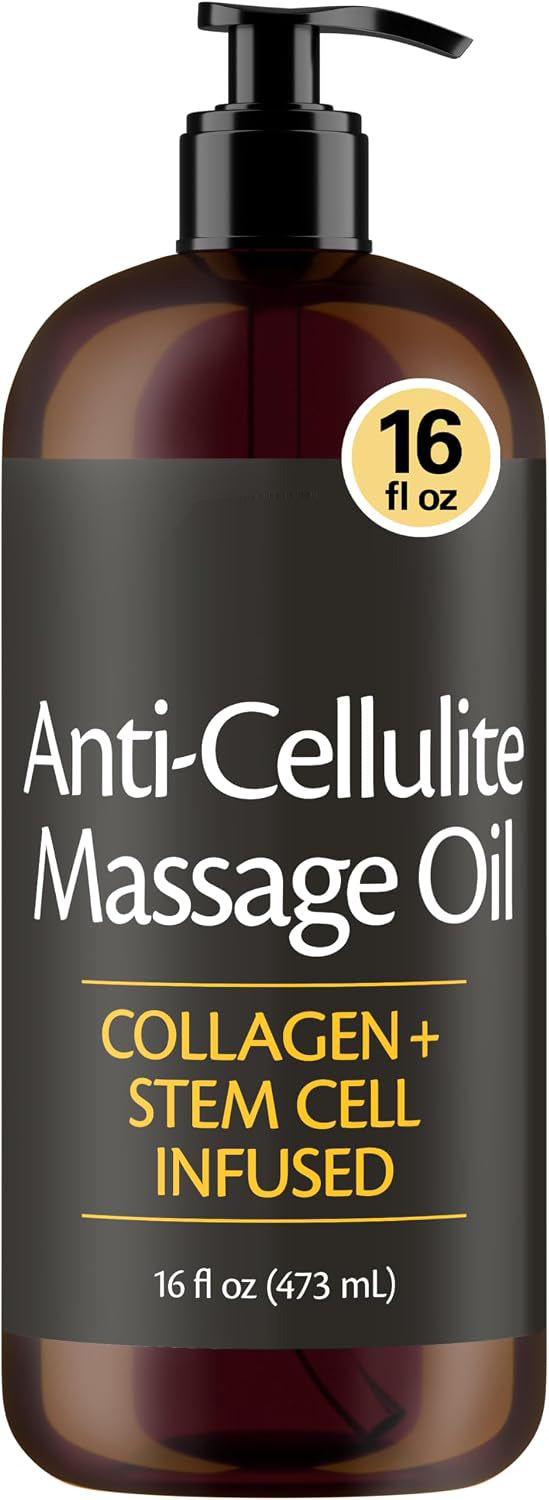 Anti Cellulite Massage Oil for Massage Therapy with Collagen (8 Fl Oz)