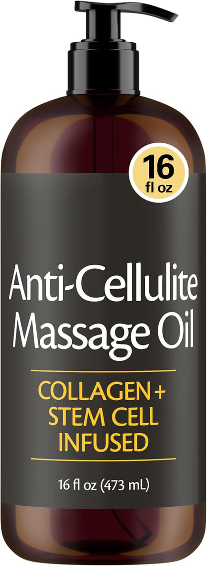 Anti Cellulite Massage Oil for Massage Therapy with Collagen (8 Fl Oz)