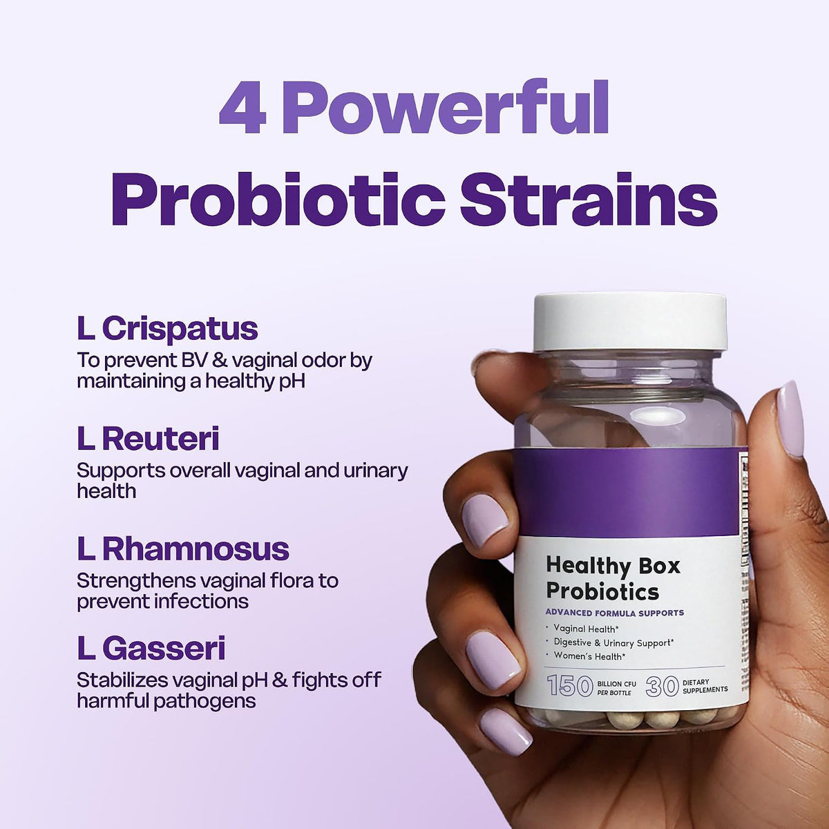 Her Fantasy Box | Healthy Box | Vaginal Probiotics for Women – Prebiotics + Advanced Lactobacillus Blend – Supports Natural Hormonal Balance – Feminine Health Support with Cranberry & D-Mannose