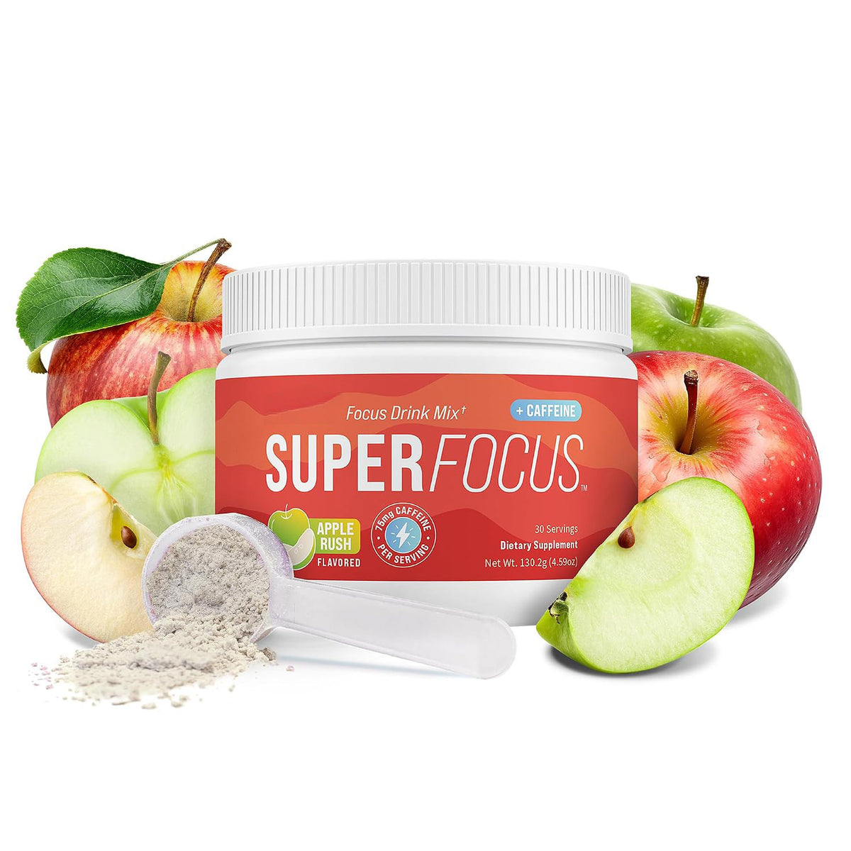 Nello Superfocus – Nootropic Focus Drink Mix for Productivity, L-Theanine, Rhodiola Rosea, Alpha-GPC, Lion’s Mane, Tyrosine, Sugar-Free Packets (20 Servings (Caffeine), Fruit Punch)