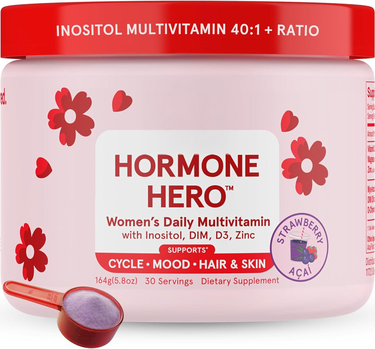 Peach Perfect Inositol Multivitamin – Myo-Inositol & D-Chiro 40:1 Blend, Omega-3, Vitamin D3, Magnesium, Zinc – Supports Women’s Health, Mood, Energy, Supplement – 30 SVG