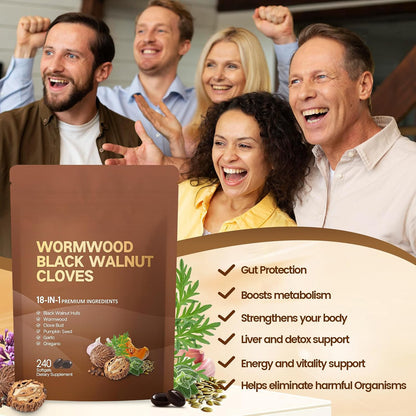 18-in-1 Black Walnut Wormwood Cleanse for Humans Softgels, 80 Day Supply