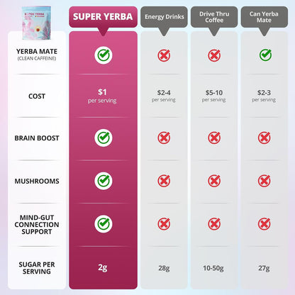 ZOOONE Super Yerba Mate tea Instant Powder 30 Packets- Raspberry Lemonade Flavor | Servings Clean Energy & Focus Boost Brain Fog Buster| Gut Support, Antioxidants