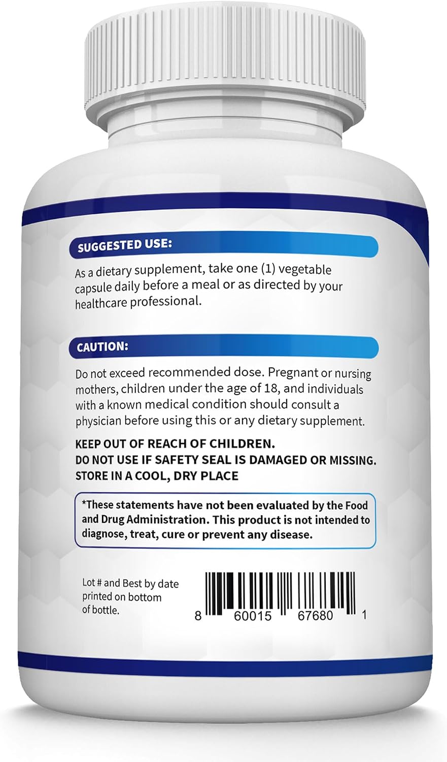 Back label of the eight-form magnesium complex bottle