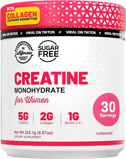 Old School Labs Creatine for Women with Collagen and BCAA, Unflavored