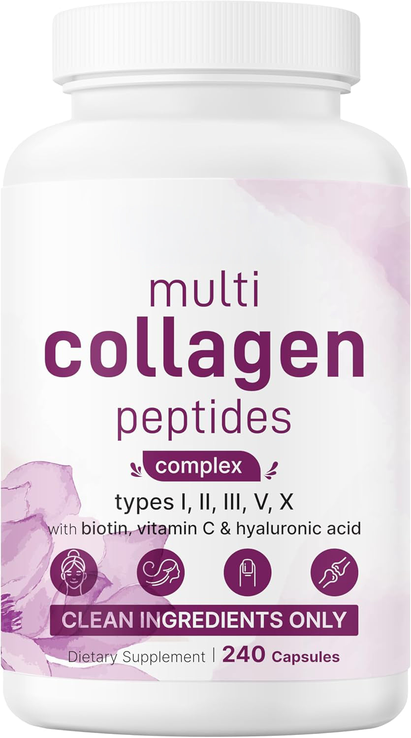 Micro Ingredients Multi Collagen Peptides Pills, 240 Capsules