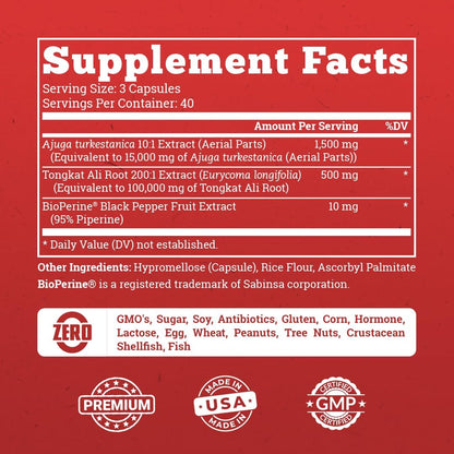 Old School Labs Testosterone Supplement for Men – Turkesterone, 120 Caps