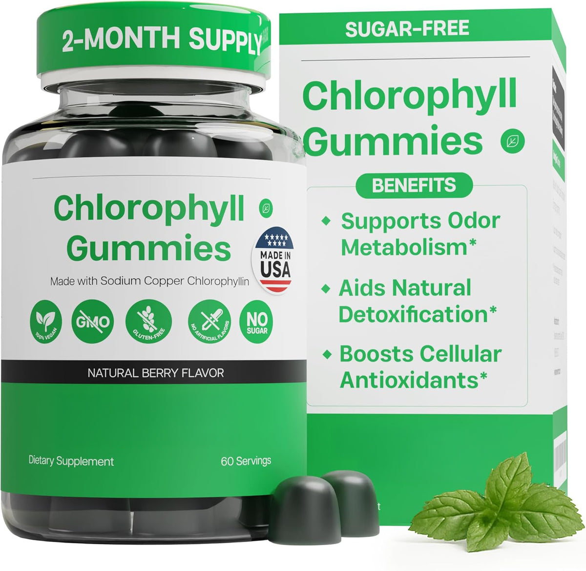 Benevolent Chlorophyll Liquid Drops for Internal Freshness, Peppermint