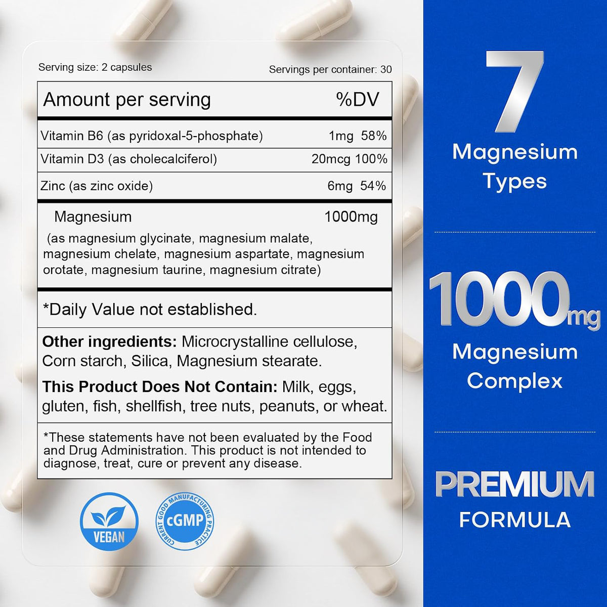 Magnesium 7 Complex Supplement, 7 Forms of Magnesium for Sleep & Muscle