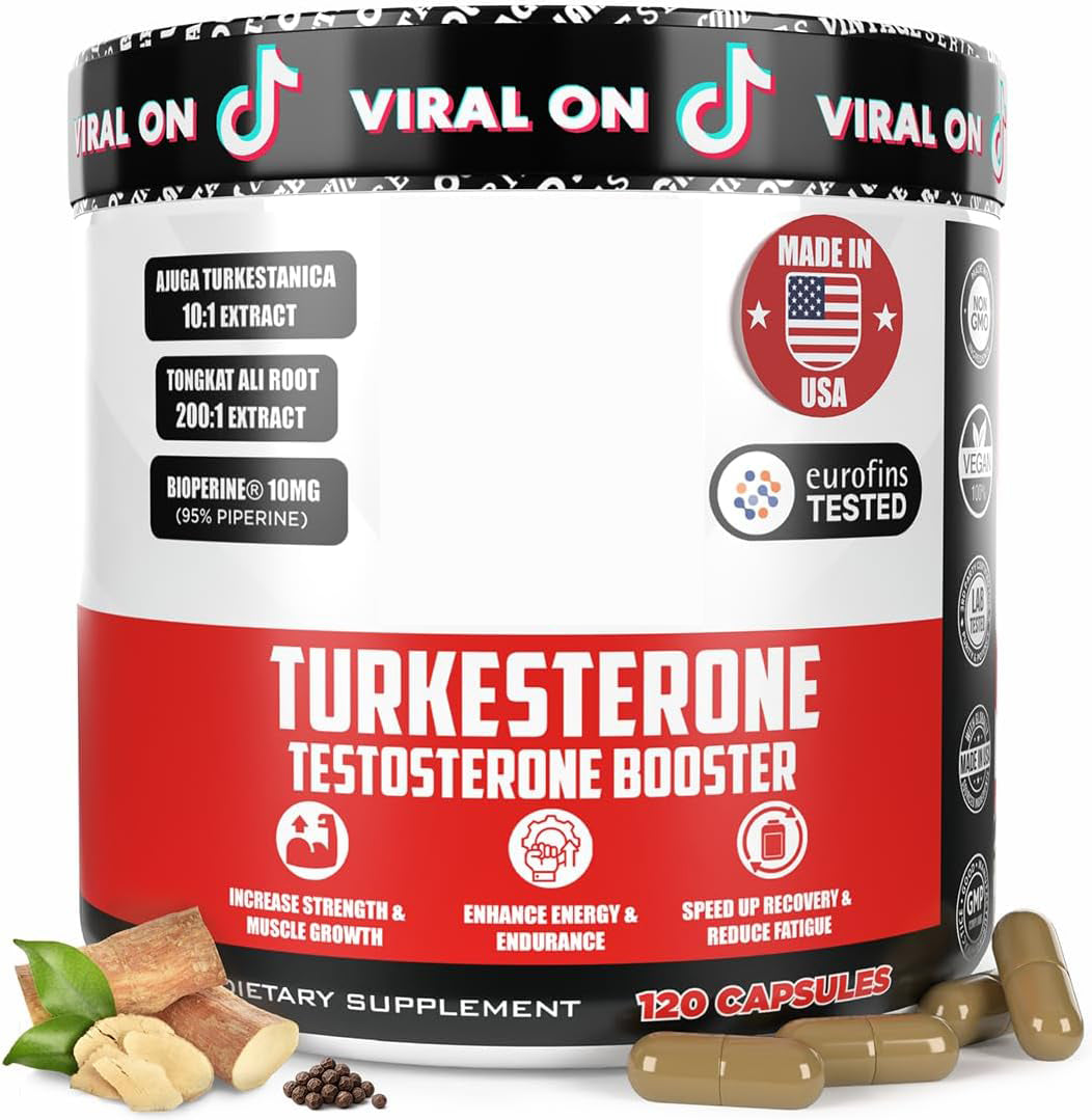 Old School Labs Testosterone Supplement for Men – Turkesterone, 120 Caps