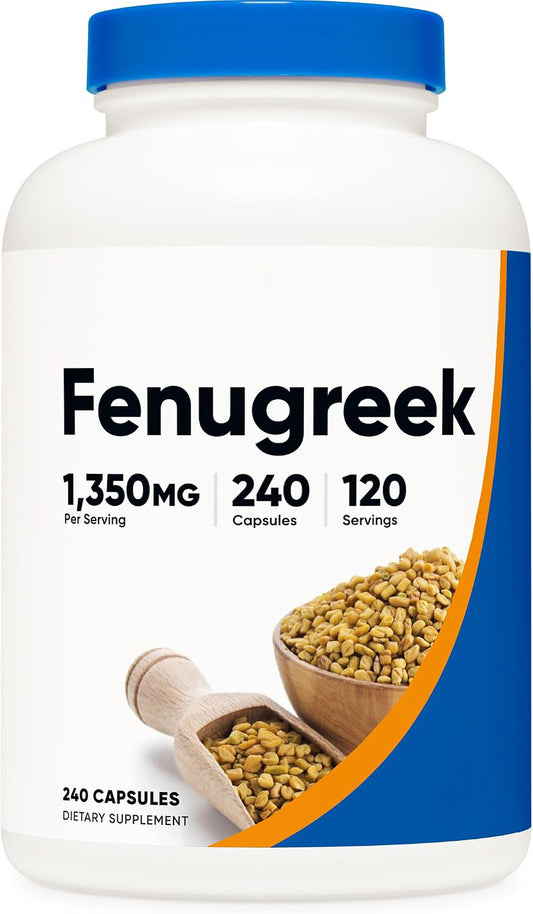 Nutricost Fenugreek Seed 1350mg, 240 Capsules, Gluten Free, GMO-Free