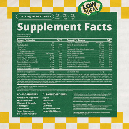 Grüns Superfood Gummy Bears: Comprehensive nutrition supplement with 60+ ingredients: Vitamins and Minerals, Prebiotics for Digestive Health, Adaptogens, Chlorophyll, Chlorella, Fruits and Vegetables, Gluten Free, Vegan, Third Party Tested