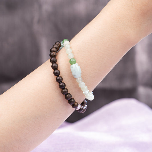 .6Diy A Agarwood & Jade Bracelet Agarwood Jade for encourage prosperity