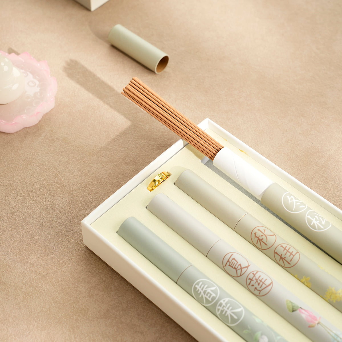 Four seasons Handmade Incense Gift Set – 4 Fragrances Natural Incense Sticks Set