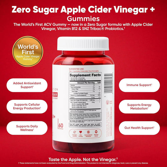 Goli Zero Sugar Trio - World's First 3-in-1 Pre, Post, Probiotic, Apple Cider Vinegar with Vitamin B12 and Probiotics, Ashwagandha & L-Theanine, Vitamin D Gummies, 180 Count (3-Bottle Set)