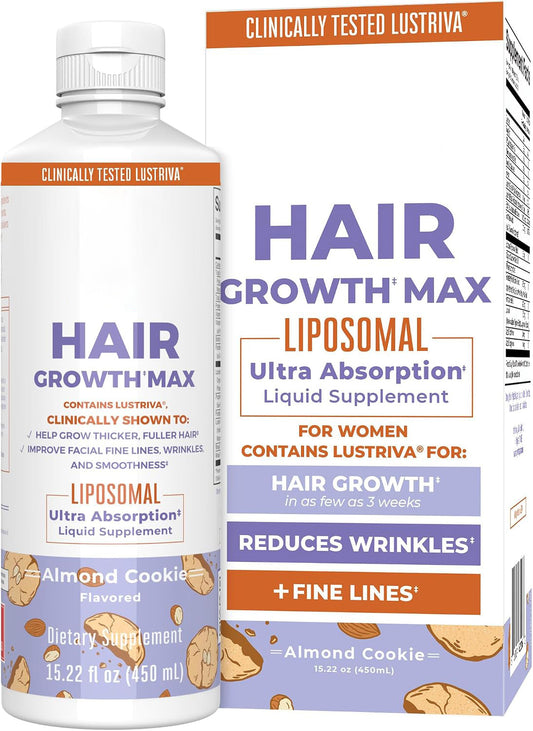 MaryRuth's Hair Growth Max Liposomal 10000mcg Biotin, Thicker Hair, 15.22oz