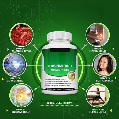 Toplux Moringa Capsules 1200mg – Pure Moringa Powder High Potency Leaf Extract Green Superfood Rich in Antioxidant, for Energy & Immune Support, Vegan Non-GMO 90 Capsules