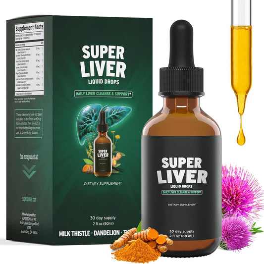 Milk thistle and dandelion liquid drops bottle with carton