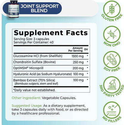 Why Not Natural Glucosamine Chondroitin, MSM, Joint Support Supplements - Knee Pain Joints Health Suppplement