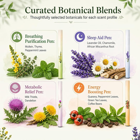 Botanical blends for breathing, sleep, metabolic and energy