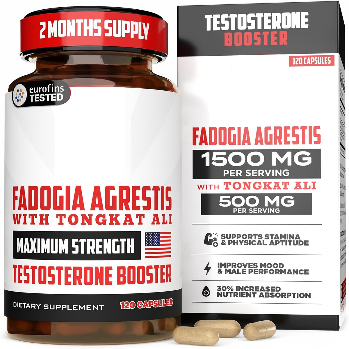 Old School Labs Testosterone Supplement for Men – Turkesterone, 120 Caps