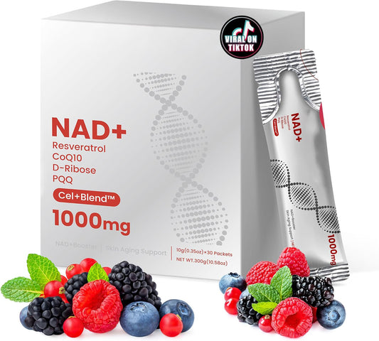 zooone- NAD+ Supplement 30pcs, Premium Nicotinamide Riboside & Resveratrol, DNA Repair & Healthy Aging， Advanced NAD Supplement for Men & Women, Boosts Cellular Energy.