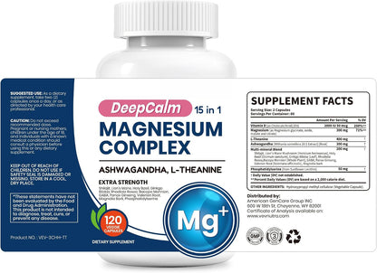 Back label of the 15-in-1 magnesium complex bottle