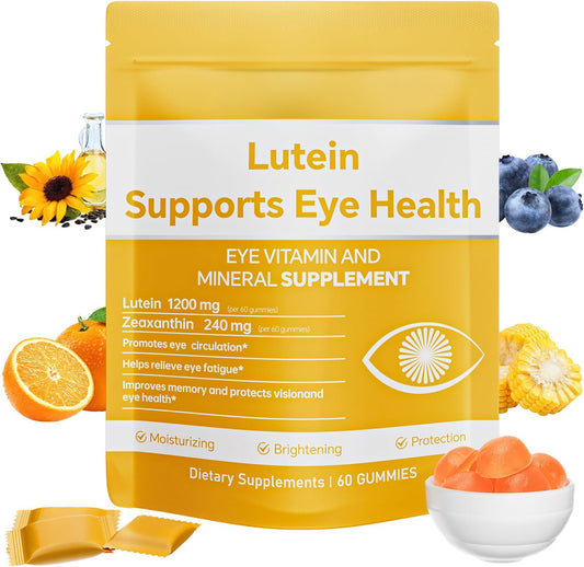 Lutein Gummies – Eye Vitamin and Mineral Supplement with 20mg Lutein & 4mg Zeaxanthin – Gummy Vitamins for Eye Health Support – Naturally Flavored, 60 Gummies