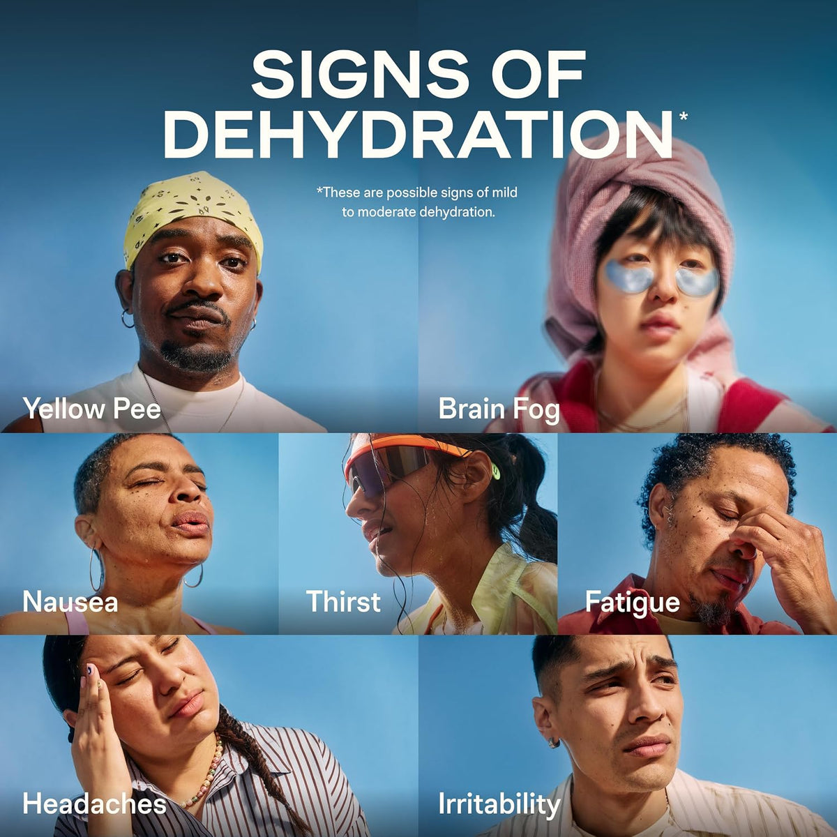 Signs of dehydration illustration