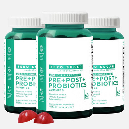Goli Zero Sugar Pre Pro Postbiotic Gummies - Worlds First 3-in-1 with DE111, XOS, MCC1849 - No Sugar Alcohols - Vegan, Keto-Friendly, Non-GMO