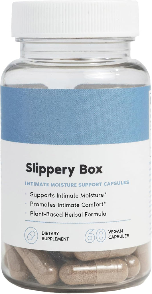 Her Fantasy Box | Slippery Box | Fast-Acting Slippery Elm Capsules for Feminine Wellness & Intimate Moisture Support – 60 Vegan Capsules
