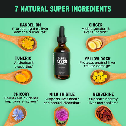 Seven botanical ingredients including dandelion, turmeric and milk thistle