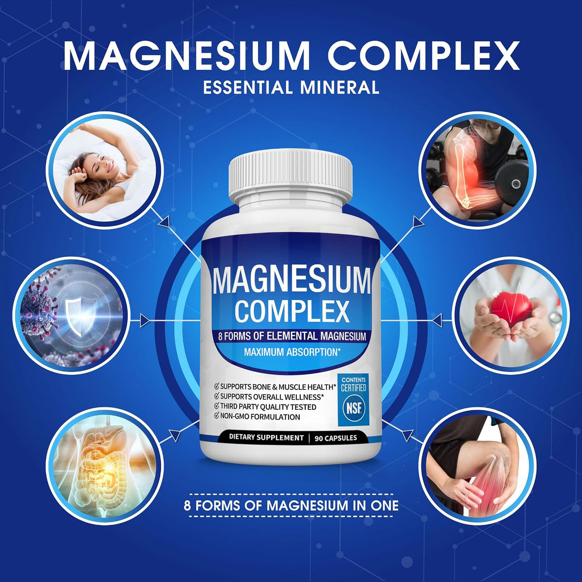 Eight-form magnesium complex chart with a capsule