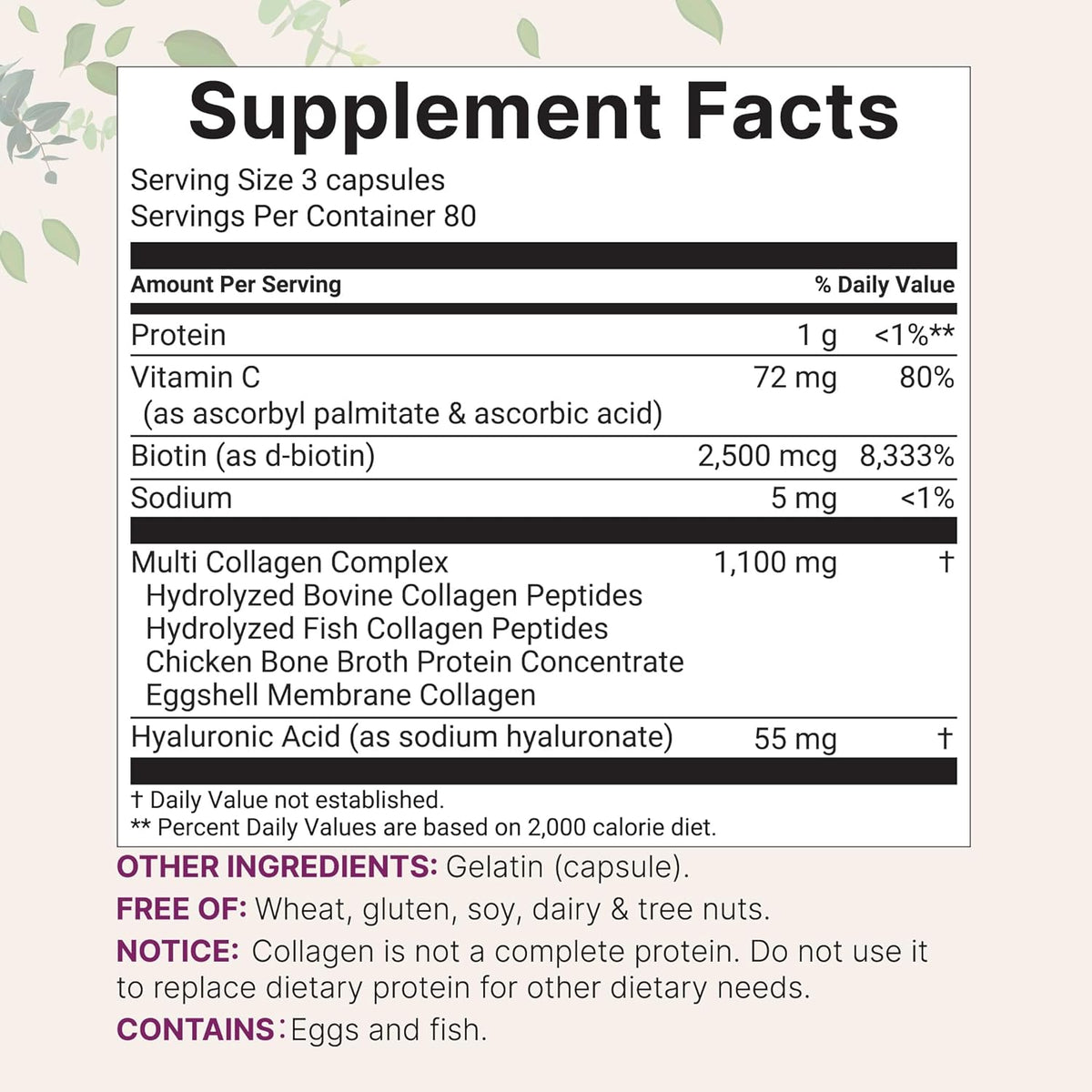 Micro Ingredients Multi Collagen Peptides Pills, 240 Capsules