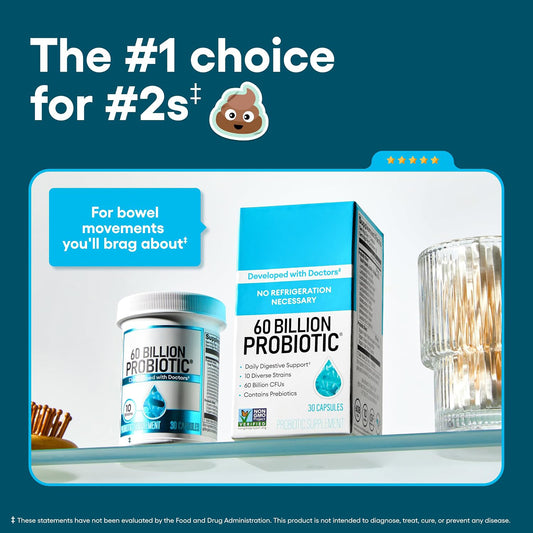 Graphic showing the probiotic bottle as a daily digestive choice