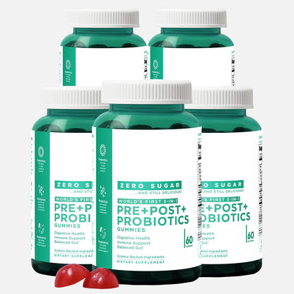Goli Zero Sugar Pre Pro Postbiotic Gummies - Worlds First 3-in-1 with DE111, XOS, MCC1849 - No Sugar Alcohols - Vegan, Keto-Friendly, Non-GMO